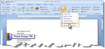 Perintah Memformat Nomor Halaman