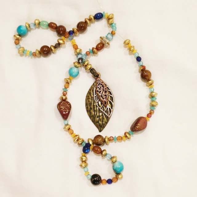 turquoise, gold and brown beaded accessories for Daenerys Qarth dress from Game of Thrones