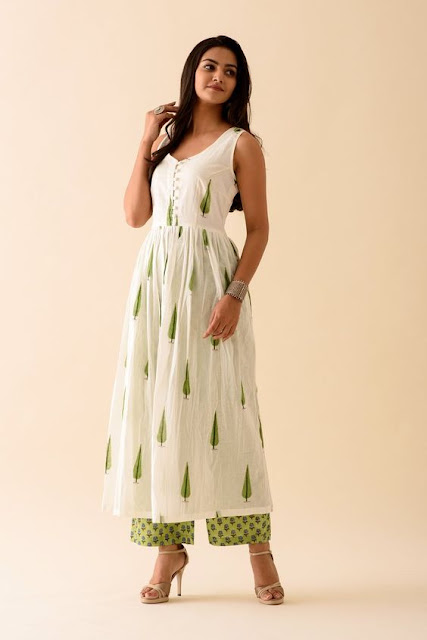 Green Leaf Kurta Palazzo Set