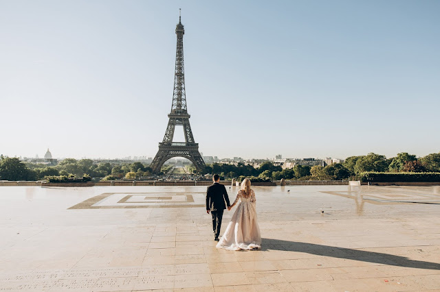 Things To Consider When Planning Your Destination Wedding, Wedding, Travel, Paris, Eiffel Tower, Couple in Wedding Attire, Lifestyle