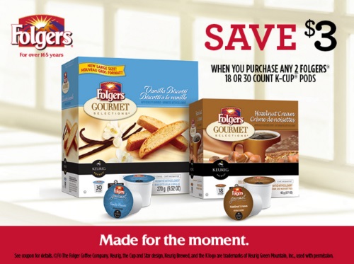 Folgers K-Cups $3 Off Coupon