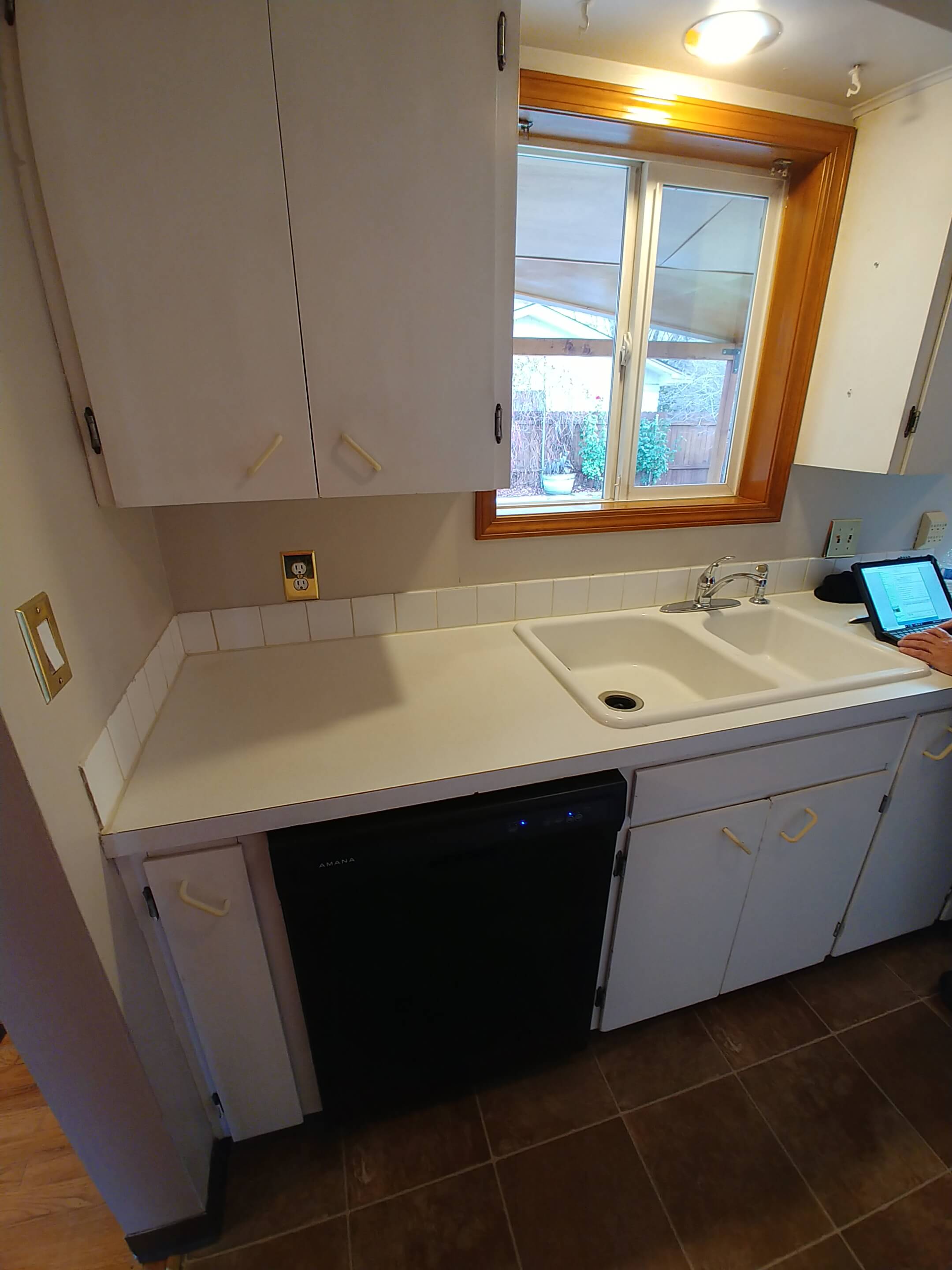 DIY Kitchen Makeover with Peel-and-Stick Counters, Backsplash Tiles, and Accent Wall!