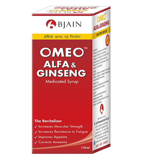 Omeo Alfa & Ginseng Syrup Bjain Pharma India Available in Pakistan