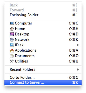 OS X Finder Connect to server...
