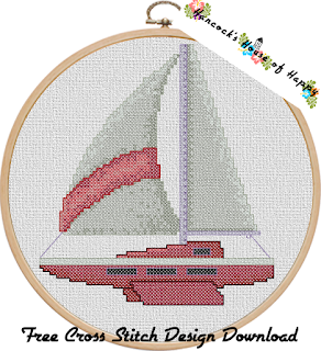 Cute Customisable Sailboat Cross Stitch Pattern