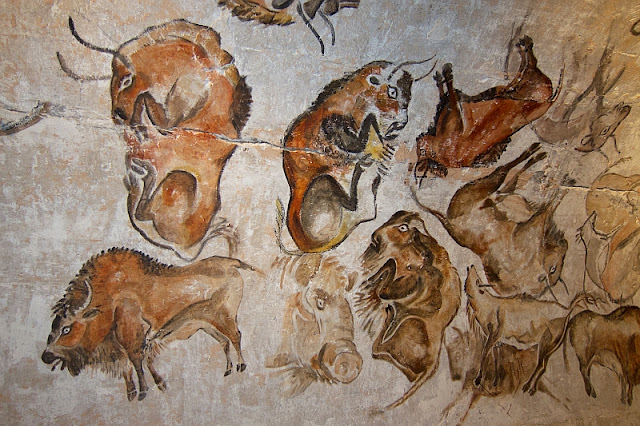  Bison paintings in the Cave of Altamira in Spain