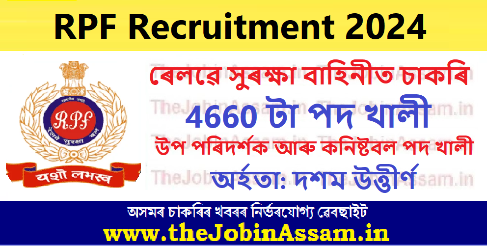 RPF Recruitment 2024 - 4660 Sub Inspector & Constable Vacancy