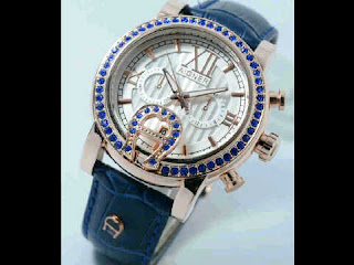 Jual jam tangan Aigner romawi blue leather 