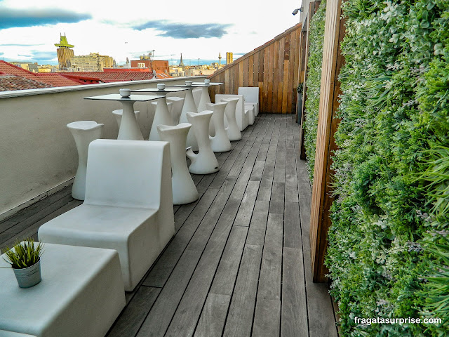 Terraço do Hotel Sidorme Fuencarral 52, no bairro de Chueca, Madri