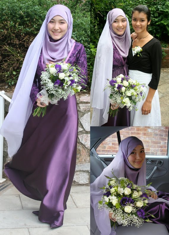 Stylish Purple Islamic Wedding Dress