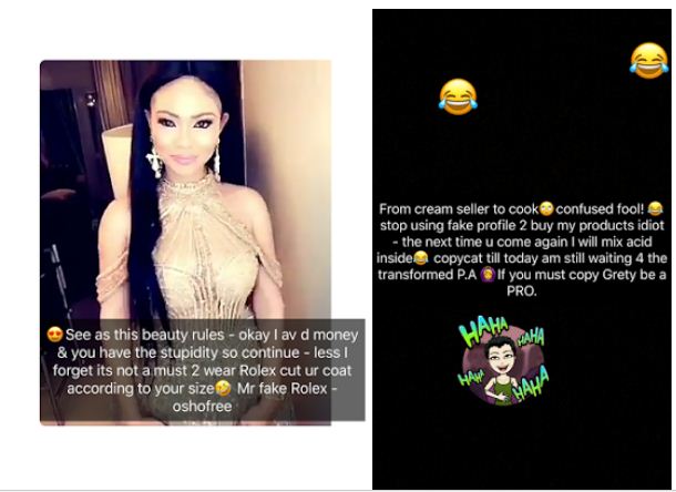 'I'm your mum in this business' - Bobrisky scolds fellow skin bleaching cream seller who threw shade at him 