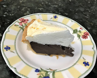 Slice of microwave chocolate pie