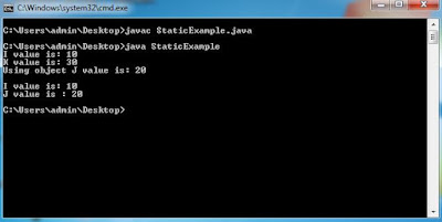 StaticExample-Output-Javaform