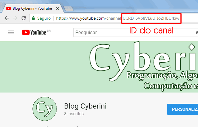 ID na URL do canal