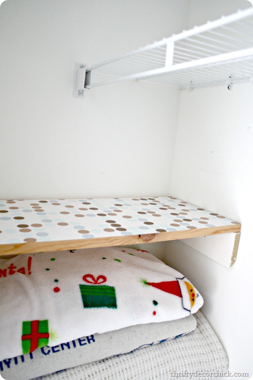 DIY shelves in closet