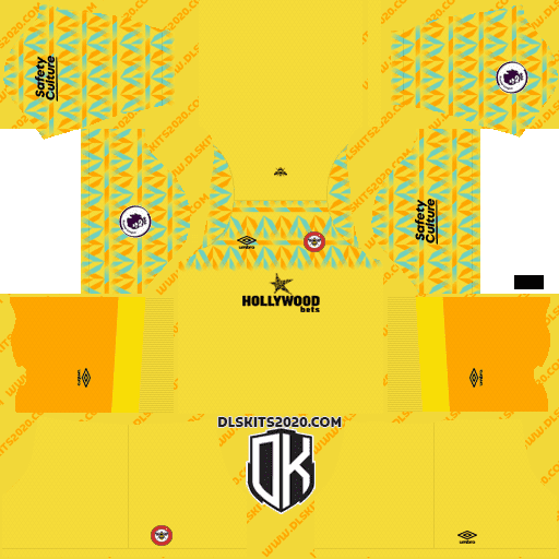 Brentford DLS Kits 2022-2023 Umbro - Dream League Soccer Kit (Goalkeeper Away)