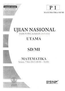 Latihan Soal US SD 2016 Matematika, IPA dan Bahasa Indonesia