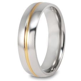 polished titanium wedding ring