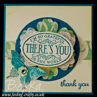 Thank You card by UK Stampin' Up! Demonstrator Bekka - check her blog for lots of cute ideas!