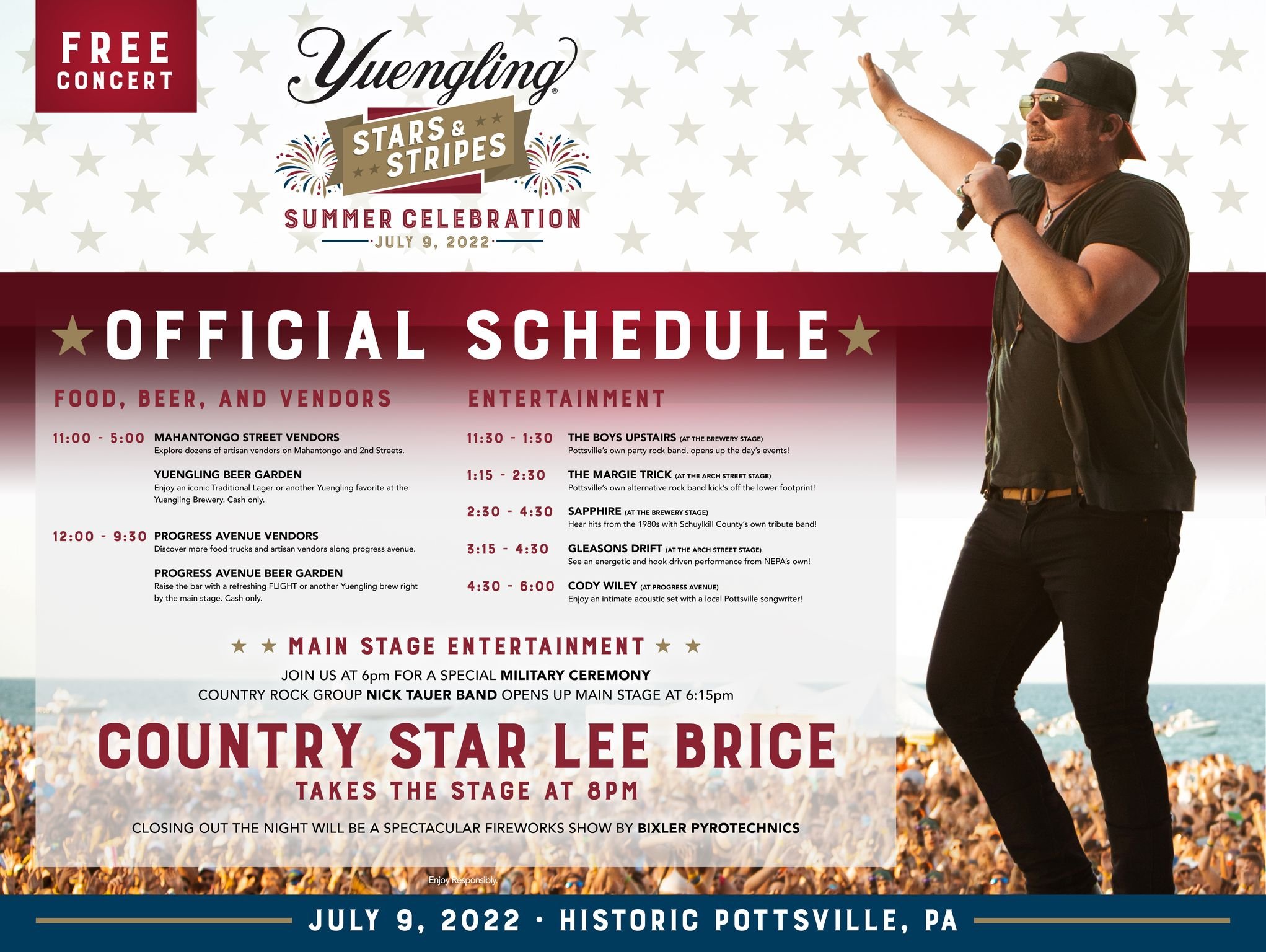 Entertainment Lineup for This Weekend's Yuengling Stars & Stripes