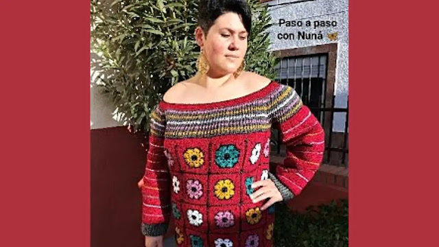 INCREÍBLE TUTORIAL GRATIS de Jersey en Flor Africana a Crochet