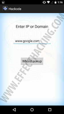 Hackode Whois lookup tool