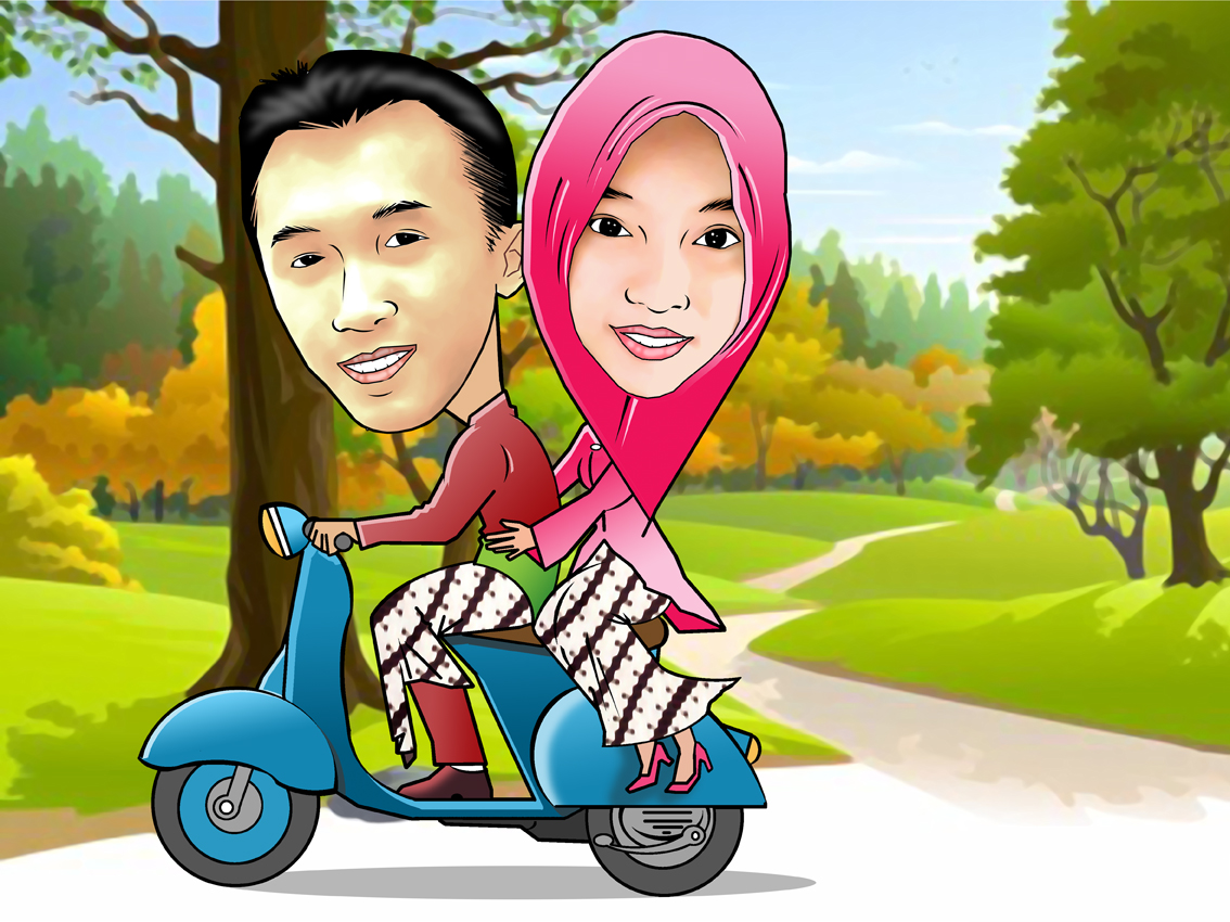 Gambar Kartun Pacaran Naik Vespa Gambar Gokil