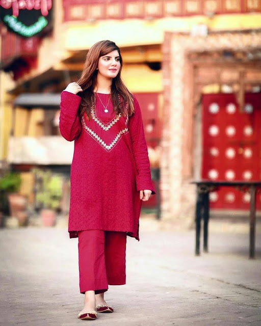 Simple and Stylish Plain Dress Ideas Pakistani
