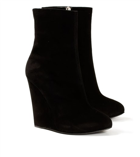 Black Suede Wedge Boots