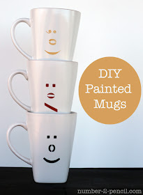 Emoticon Mugs - DIY painted coffee cups