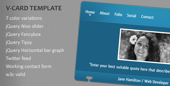 V-card Template - Virtual Business Card Personal