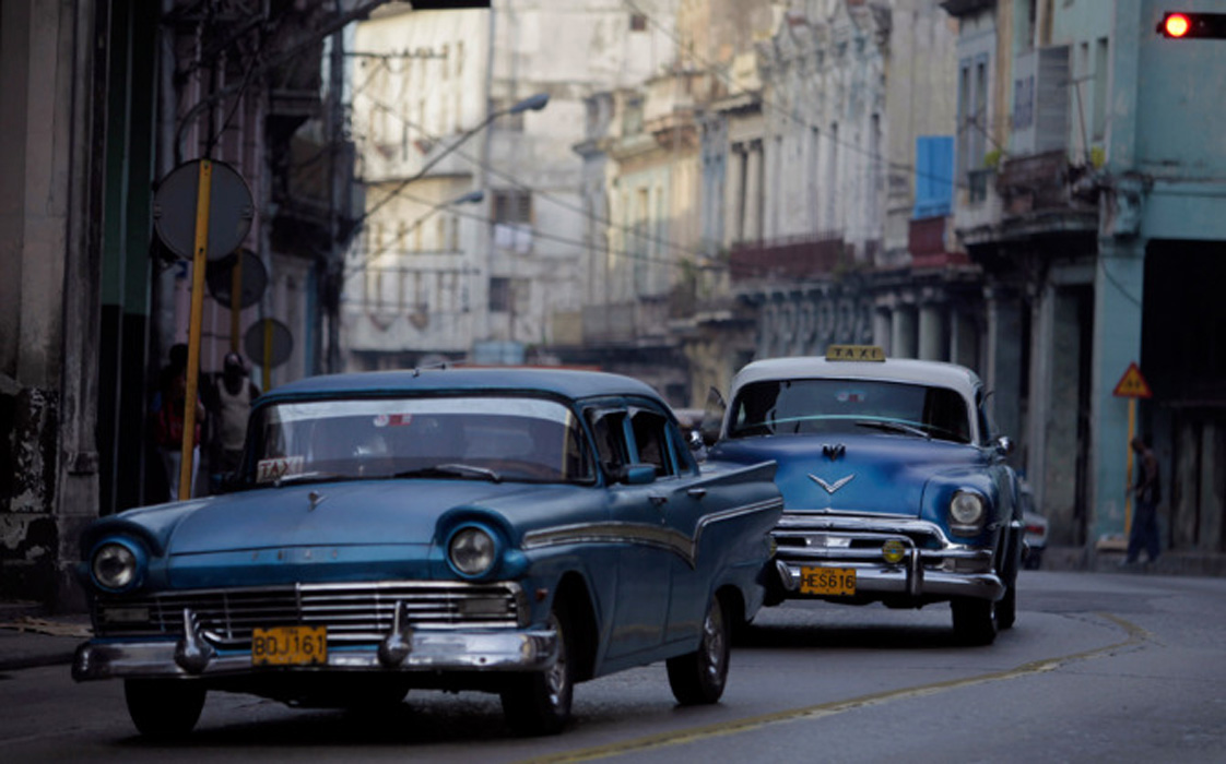 Cuban taxi's aren't they awesome Looks like a 55 Ford and a 53 Chev