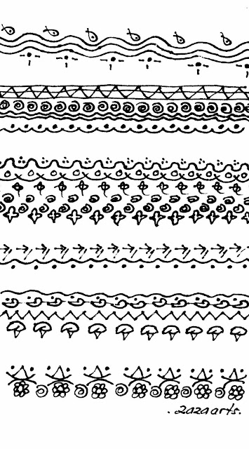 Variasi dari berbagai garis  penyusun gambar  dekoratif  