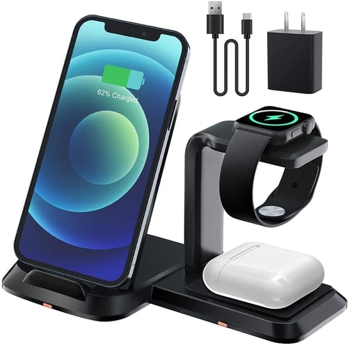 GEEKERA Detachable 3 in 1 Wireless Charger Stand