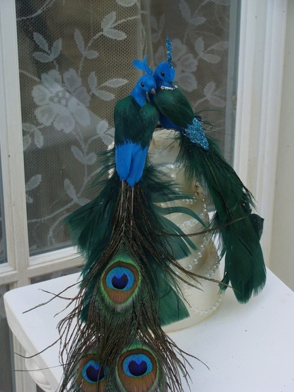 Peacock display cake topper by Ivyndell