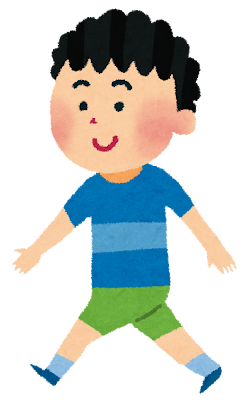 歩いている男の子のイラスト