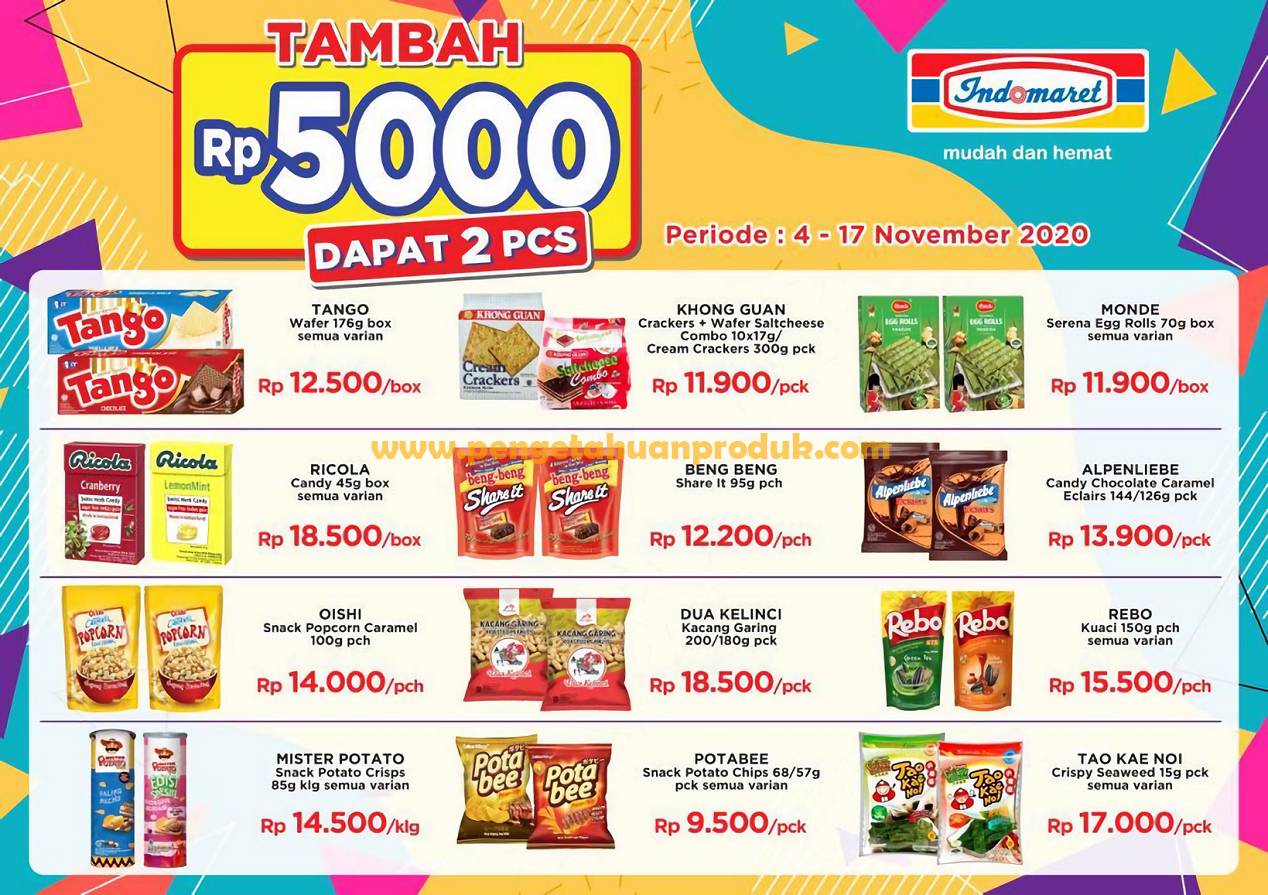 Indomaret Promo Tambah Rp 5.000 dapat 2 PCS