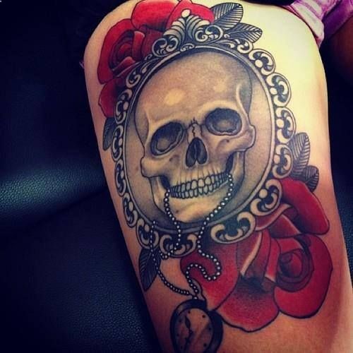 Skull-rose-tattoos