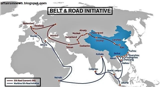 THE MAP OF CHINA'S BELT AND ROAD INITIATIVE