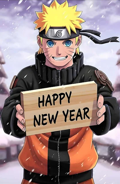 Naruto Holding a Board with Text Happy New Year is a free iphone wallpaper. This fantastic wallpaper can be used on Apple iPhone smartphone