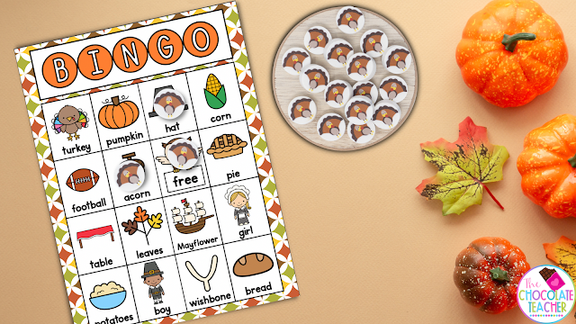 Incorporate this fun Thanksgiving themed BINGO literacy activity into your November teaching ideas this year.