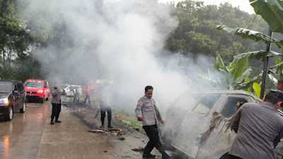 Satu Kendaraan Terbakar di Gunung Kencana, Kapolres Lebak Jelaskan Kronologisnya