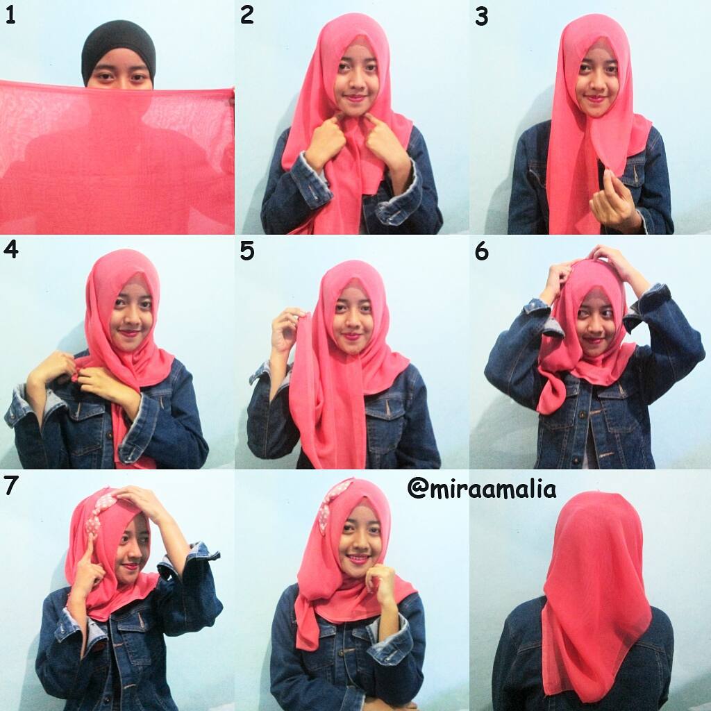 Tutorial Hijab Segi Empat Panjang Simple Tutorial Hijab Paling