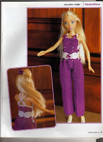 Macacão de Crochê Para Barbie Com Gráfico e PAP