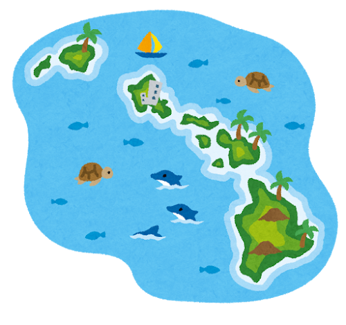 ハワイ諸島のイラスト