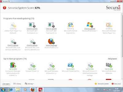 Securina - защита компьютера за счет обновления уязвимых программ