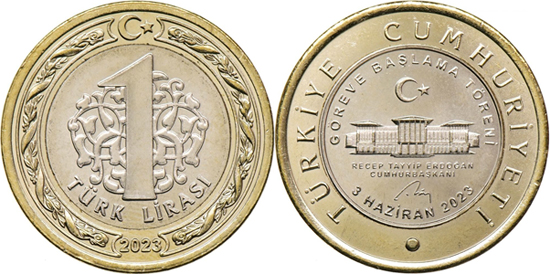 Turkey 1 lira 2023 - Inauguration Ceremony