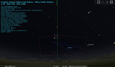 Sculptor constellation due south over a perfect horizon