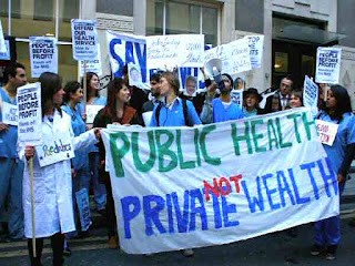 Protest against liberal conservative healthcare changes