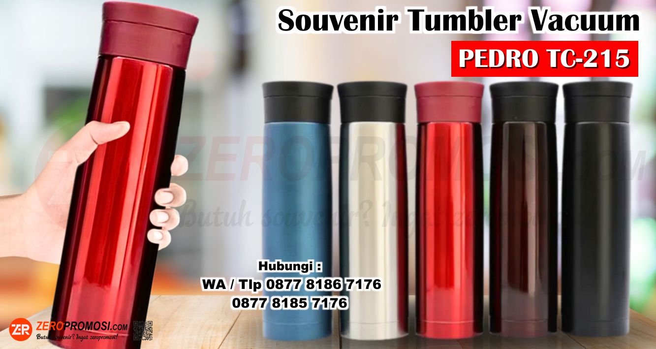 Sedia Thermos Tumbler Pedro TC-215 Vacuum Flask Cetak Logo